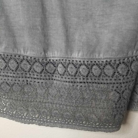 Womans Gray Boho Ojai Long Sleeve Top Sz S - Picture 3 of 9